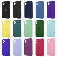 Square Full Silicone Case Close Camera iPhone 11 / Цветные однотонные + №1312
