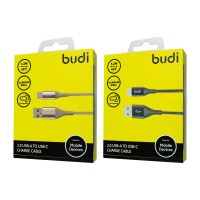 M8J190T - Type C to USB Charge/Sync Braided Cable With Metal shell / M8J172T - USB-кабель Budi Metal Type-C 1м + №3063