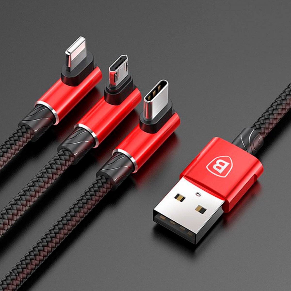 CAMLT-WZ09 - Baseus MVP 3-in-1 Mobile game Cable USB For M+L+T 3.5A 1.2M
