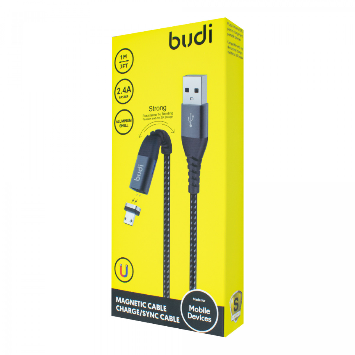 M8J177M - USB-кабель Budi Magnetic Micro USB 1m