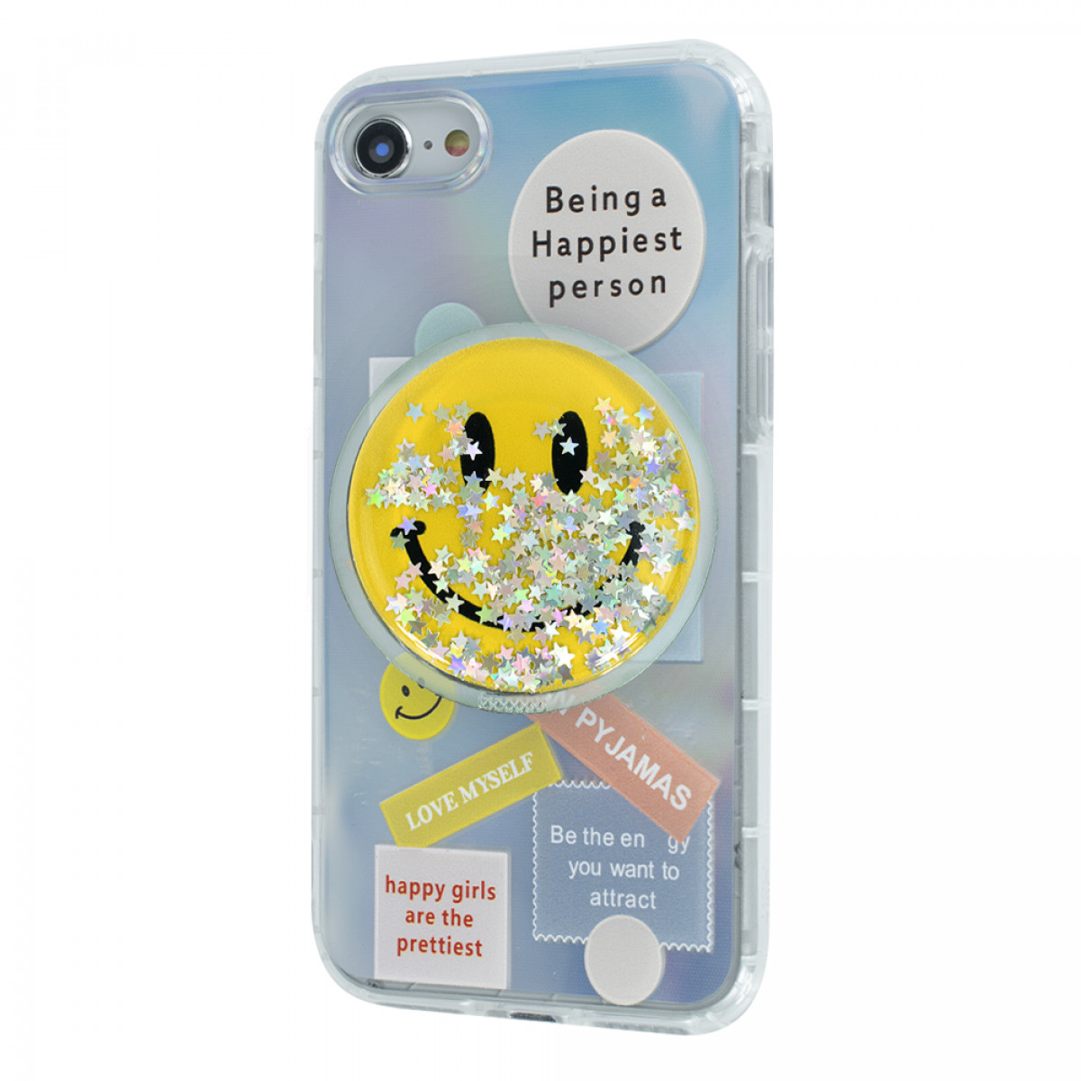 TPU Gradient Smile Popsockets Case Apple Iphone 7/8